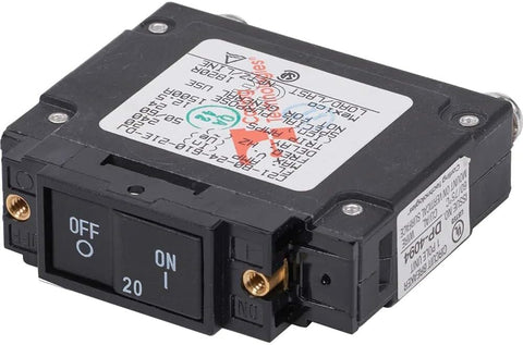 Carling C21-X0-24-940-21E-DJ UL-489 C-Series 20 AMP Single Pole Flat Rocker Circuit Breaker Blue Sea 7457