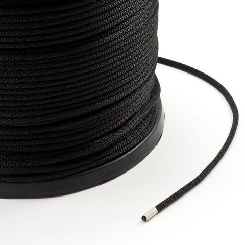 New England Ropes C3504-04 Black 1/8" X 50' General Use Braided Polyester Cord