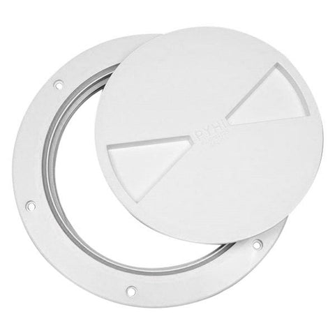 Bomar G824-W Boat Marine 6" White Polycarbonate Screw-In Smooth Deck Plate