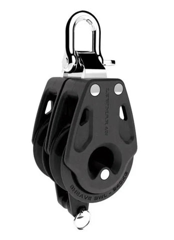 Lewmar 29901425BK Sailboat Sailing 40mm Swivel Head Double Becket Control Block
