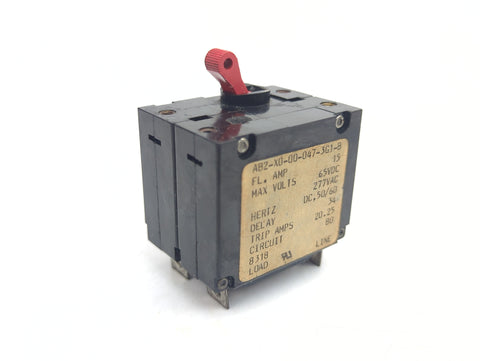 Carling AB2-X0-00-047-3G1-B A-Series Double Pole Red Toggle 15A Circuit Breaker