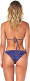 Scales Gear W00287-036-008-08 Women's Trippy Fish Navy Blue Banded Bikini Bottom Large