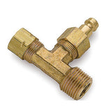 Teleflex HF5518 Hynautic Hydraulic Fitting 3/8T X 3/8P Brass Vertical Bleeder Tee 2-Pack