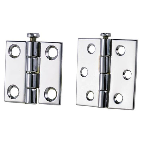 Perko 1293DP2CHR Chrome Plated Zinc Alloy 1-1/2" X 1-1/2" Butt Hinge 2-Pack