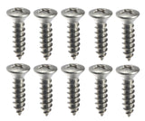 Marine Grade #10 X 1" Stainless Steel Oval Head Phillips Tapping Screw Fasco Fastener MP0593 0593MP 10-Pack