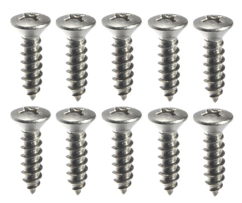 Marine Grade #10 X 1" Stainless Steel Oval Head Phillips Tapping Screw Fasco Fastener MP0593 0593MP 10-Pack