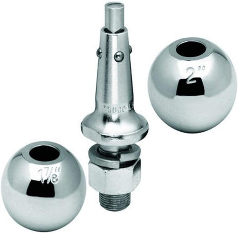 Tow-Ready 63802 Chrome-Plated Steel 1-7/8" and 2” Interchangeable Trailer Hitch Ball Set