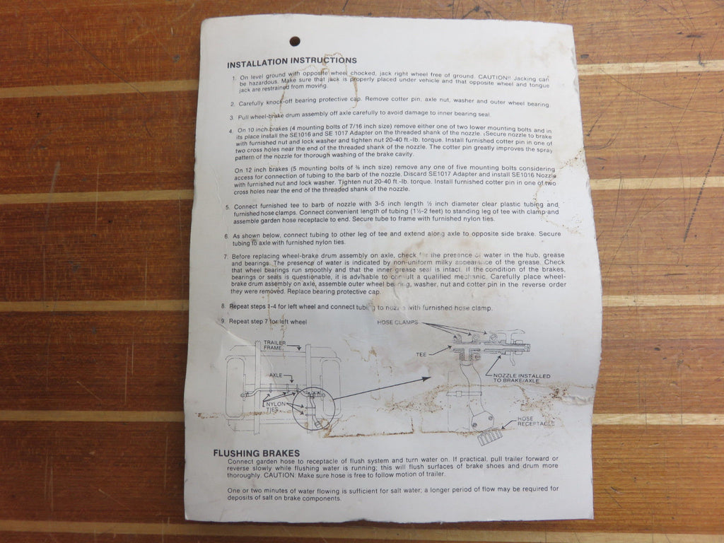 Seco SE 1010 Marine Boat Trailers Brake Flushing System with Flushing