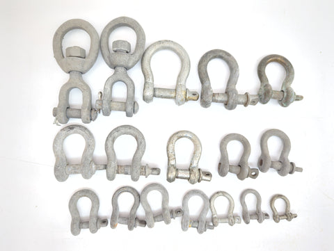 Marine Grade Hot Dipped Galvanized Rigging Lift Anchor Shackle Variety Pack Lot of 17