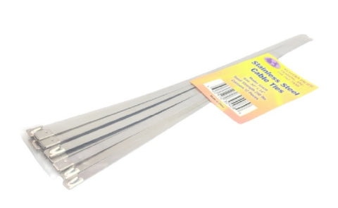 Western Pacific Trading 30408 Boat Marine .30” X 14” 304 Stainless Steel Cable Ties Lot of 12