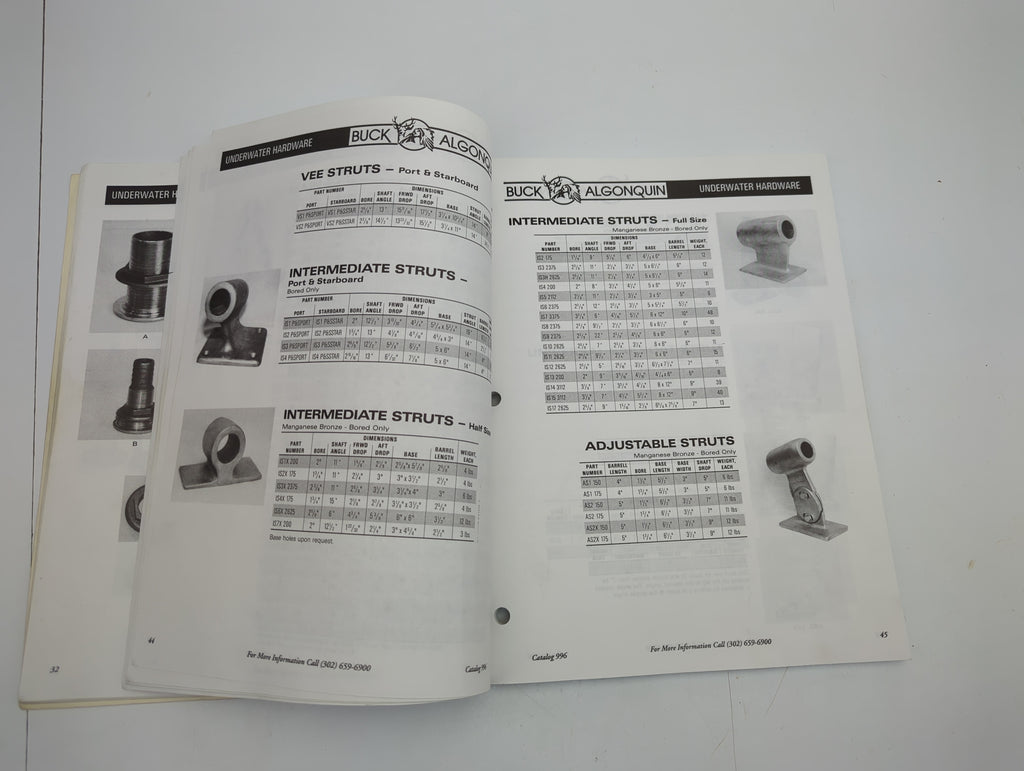 Buck Algonquin 996 Underwater Vee Intermediate Struts Marine Hardware