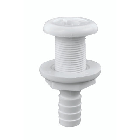 Attwood 3872-3 Marine 5/8” X 3-1/4” White Polypropylene Thru-Hull Connector