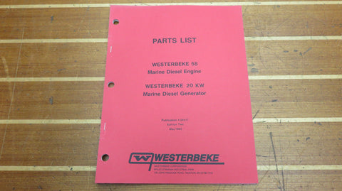 Westerbeke 24577 Genuine OEM 58 Marine Diesel Engine 20 KW Generator Parts List - Second Wind Sales