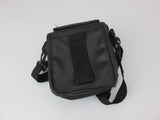 Ambico Black Leather Adjustable Strap 2 Pocket Messenger Shoulder Camera Bag