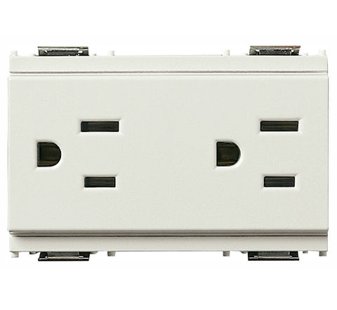 Vimar 16246.B Idea 2P+E 15A White USA Standard 127V 2-Pole Duplex Socket Outlet