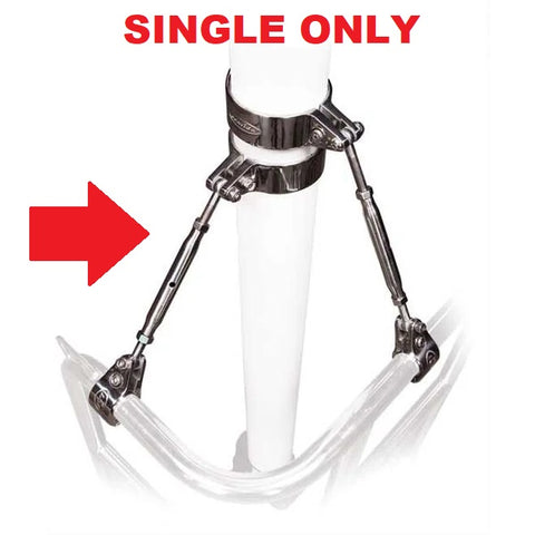 PYI RM3-KIT-1 Seaview Stainless Steel 1" Rail to 3" Pole Stand-Off Mount Single