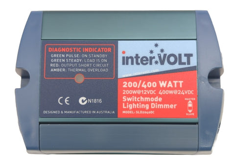 interVOLT SLD2040DC SLD Series 12/24V DC 200/400 Watt Switchmode Lighting Dimmer