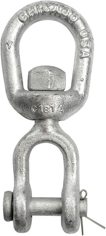 Chicago Hardware 216203 Drop Forged Hot-Dip Galvanized 1/2" Jaw & Eye Swivel 21620-3