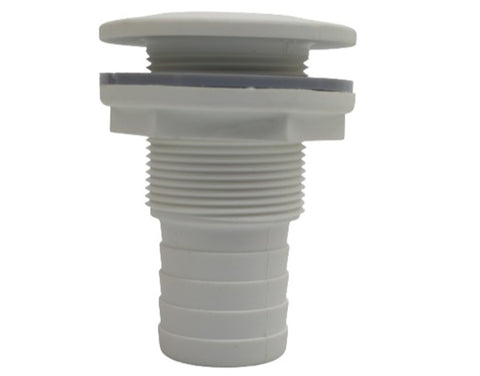 Gemlux 91175 Boat Marine Reinforced Nylon Composite 1-1/2" BSP White Thru-Hull Fitting