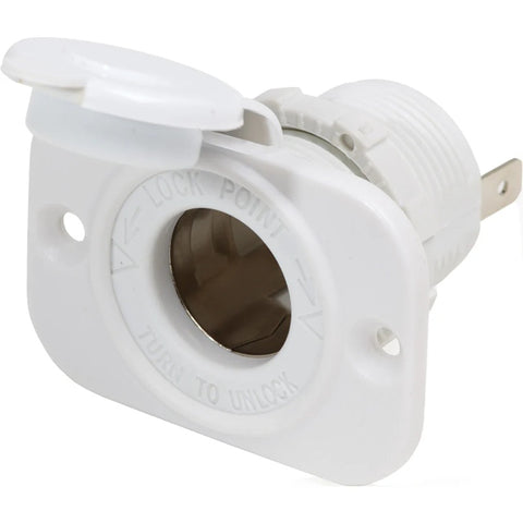 Blue Sea Systems 1011200 Boat Marine White 12V Watertight Dash Cigarette Socket