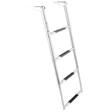 White Water Marine B00351R Over Platform Telescoping Heavy Duty Stainless Steel 4-Step Ladder