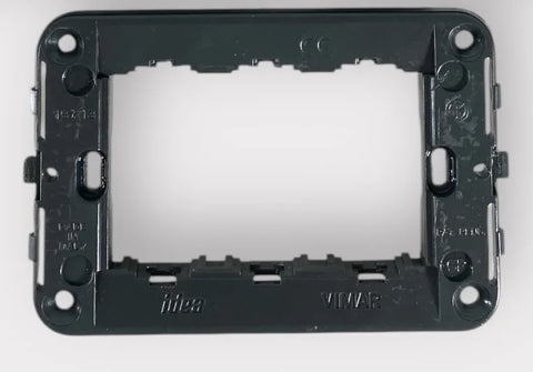 Vimar 16713 Idea VMV71303 VMV71613 Gray 4.64” X 2.96” 3-Module Switch Mounting Frame No Screws