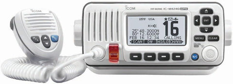 Icom IC-M424G Marine White Waterproof DSC VHF Radio with Built-in GPS
