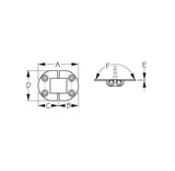 SeaDog Line 201554-1 Boat Marine Stainless Steel 2" Round Side 2-Pin Hinge
