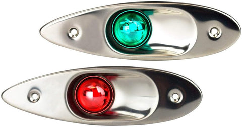 Sea Dog 400180-1 Boat Marine Stainless Steel Flush Mount Side Navigation Light Set