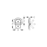 Sea Dog 090145-1 Boat Marine Stainless Steel 2" Folding Pad Eye D-Ring