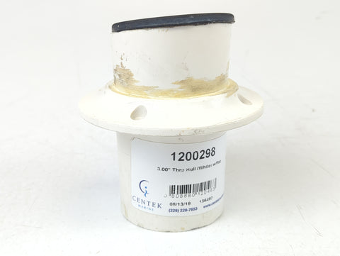 Centek 1200298 Boat Marine 3" White Thru-Hull Exhaust Fitting with Flapper