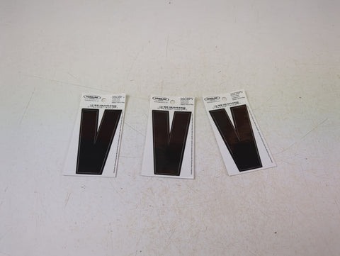 Hardline Products 3SCBPV Boat Marine Grade 3" Black Letter V Registration Each