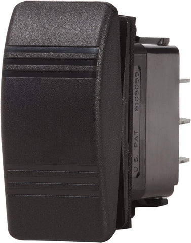 Carling Contura III Water Resistant Black (ON)-OFF-(ON) DPDT Rocker Switch Blue Sea System 8290