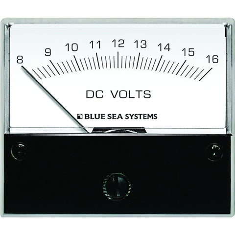 Blue Sea Systems 8003 2-1/16" 8-16 Volts Analog Expanded Scale DC Voltmeter