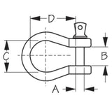 Sea Dog 147619 Hot Dipped Galvanized 3/4" Screw Pin Rigging Anchor Shackle SeaFit 173353
