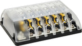 Blue Sea Systems 5015 AGC / MDL Glass 6 Circuit Negative Bus Fuse Block with Cover