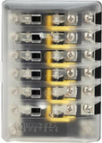 Blue Sea Systems 5015 AGC / MDL Glass 6 Circuit Negative Bus Fuse Block with Cover