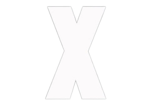 Hardline Products 3SCWPX Boat Marine Grade 3" White Letter X Registration Each