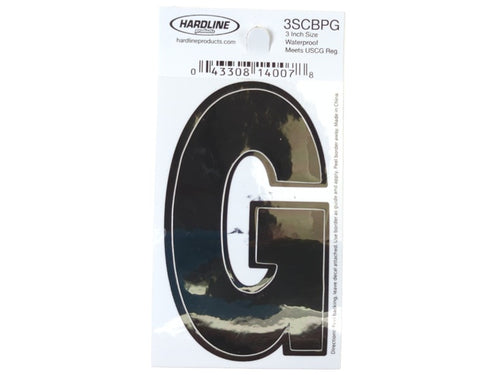 Hardline Products 3SCBPG Boat Marine Grade 3" Black Letter G Registration Each
