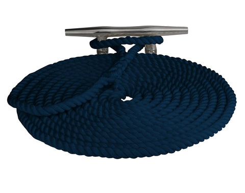 Sea Dog 302110025NV-1 NAVY 3/8" X 25' Double Braid Nylon Dock Line with Eye Splice