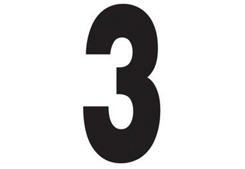 Hardline Products 3SCBP3 Boat Marine Grade 3" Black #3 Registration Number Each