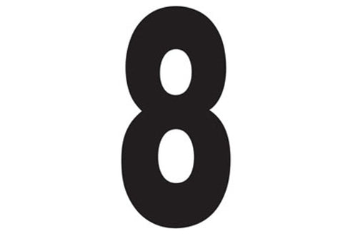 Hardline Products 3SCBP8 Boat Marine Grade 3" Black #8 Registration Number Each