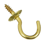 National Hardware N119-644 Marine Grade Solid Brass 3/4" Cup Hook 3-Pack