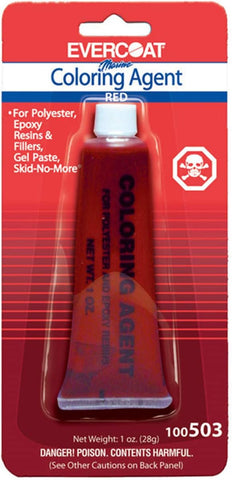 Evercoat 100503 Marine 1oz Tube RED Coloring Agent for Polyester and Epoxy Resins