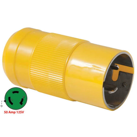 Marinco 6361CRN Boat Marine 50A 125V Yellow Weatherproof Shore Power Connector Male Plug - Second Wind Sales