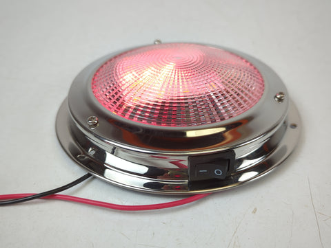 Marinebeam SWS5.5LED Boat Marine Stainless Steel 5-1/2" Switched RED LED Dome Light - Second Wind Sales