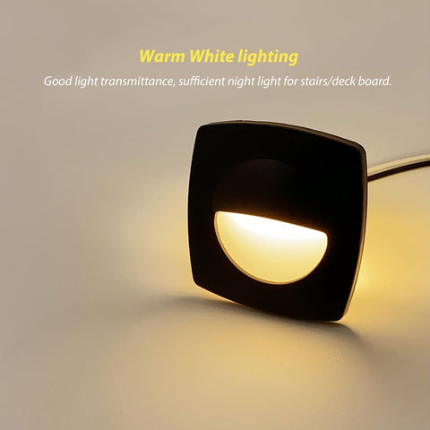 Waterproof 12V 2-1/4" Square Warm White LED Courtesy Companion Way Recessed Light West Marine 2660959 H45AP - Second Wind Sales