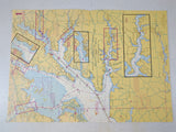 Guide for Cruising Maryland Waters 1972 to 1973 Vintage Nautical Chart Map Wall Art