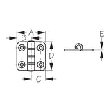 Sea Dog 201580-1 Boat Marine 1-3/8" X 1-1/2" Stainless Steel Rounded-Edge Butt Hinge 2-Pack