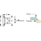 Sea Dog 201954-1 Boat Marine 304 Stainless Steel 1-7/8" X 2-3/4" Flush Mount Concealed Hinge 2-Pack